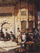 Hippolyte Berteaux Street Scene in Istanbul oil on canvas